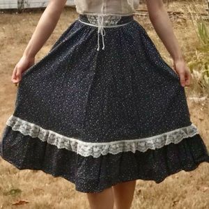 dark vintage Gunne Sax prairie skirt